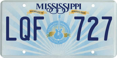 MS license plate LQF727