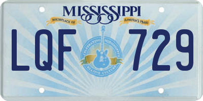 MS license plate LQF729