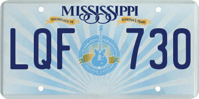 MS license plate LQF730