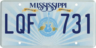 MS license plate LQF731