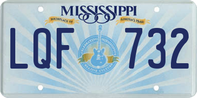 MS license plate LQF732