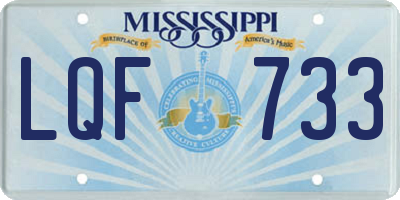 MS license plate LQF733