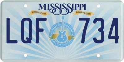 MS license plate LQF734