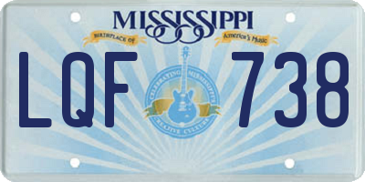 MS license plate LQF738