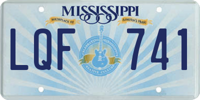 MS license plate LQF741
