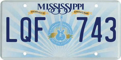 MS license plate LQF743