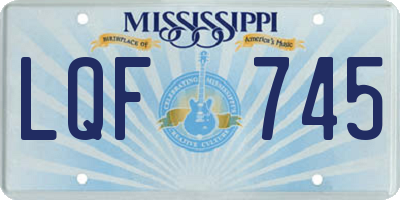 MS license plate LQF745