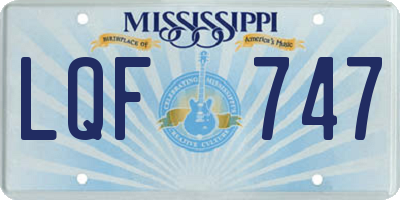 MS license plate LQF747