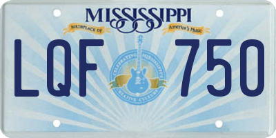 MS license plate LQF750