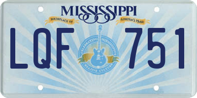 MS license plate LQF751