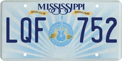 MS license plate LQF752