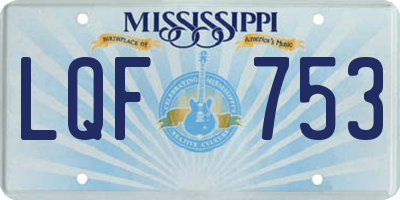 MS license plate LQF753