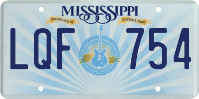 MS license plate LQF754