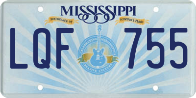 MS license plate LQF755