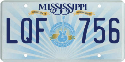 MS license plate LQF756
