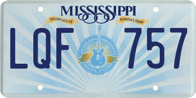 MS license plate LQF757
