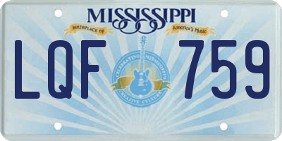 MS license plate LQF759