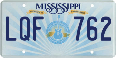 MS license plate LQF762