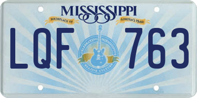 MS license plate LQF763