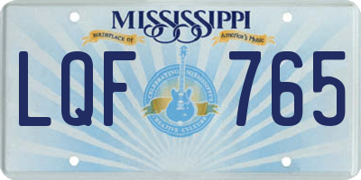 MS license plate LQF765