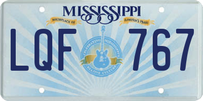 MS license plate LQF767