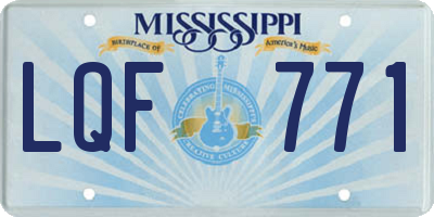 MS license plate LQF771