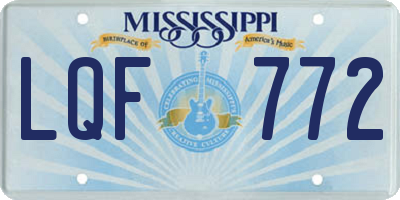 MS license plate LQF772