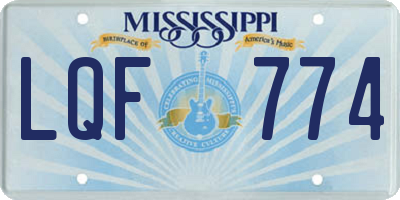 MS license plate LQF774