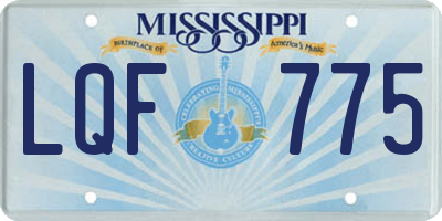 MS license plate LQF775