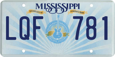 MS license plate LQF781