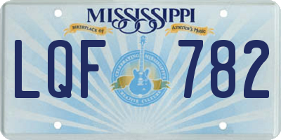 MS license plate LQF782