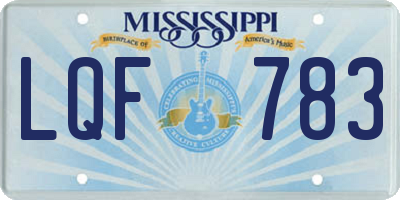 MS license plate LQF783