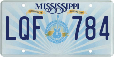 MS license plate LQF784