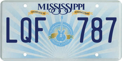 MS license plate LQF787