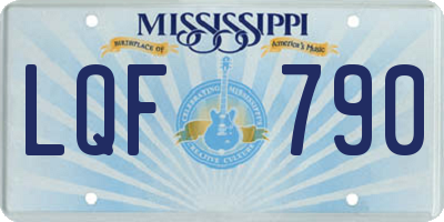 MS license plate LQF790