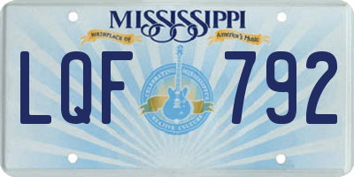 MS license plate LQF792