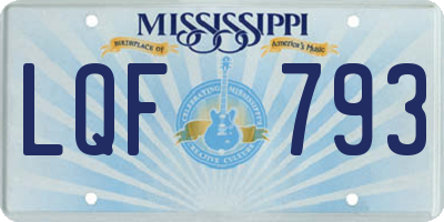 MS license plate LQF793
