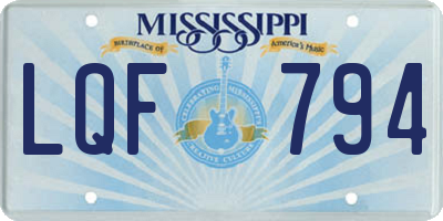 MS license plate LQF794