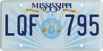 MS license plate LQF795
