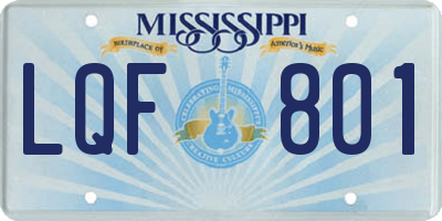 MS license plate LQF801