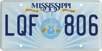MS license plate LQF806
