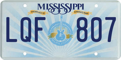 MS license plate LQF807
