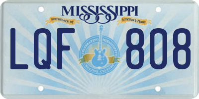 MS license plate LQF808