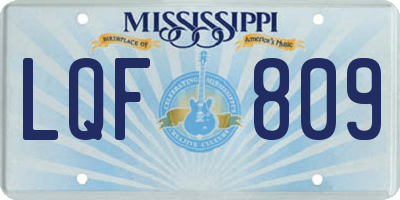 MS license plate LQF809