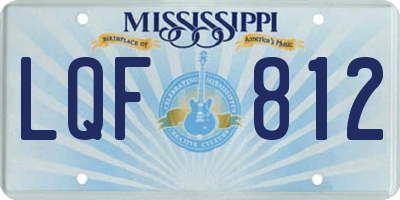 MS license plate LQF812