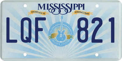 MS license plate LQF821
