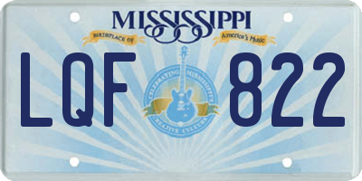 MS license plate LQF822