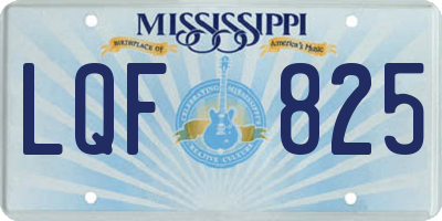 MS license plate LQF825