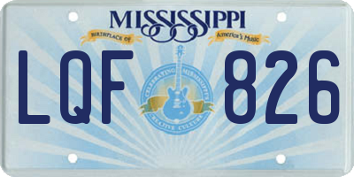 MS license plate LQF826