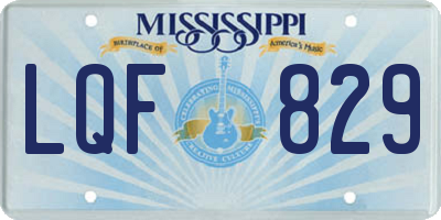 MS license plate LQF829